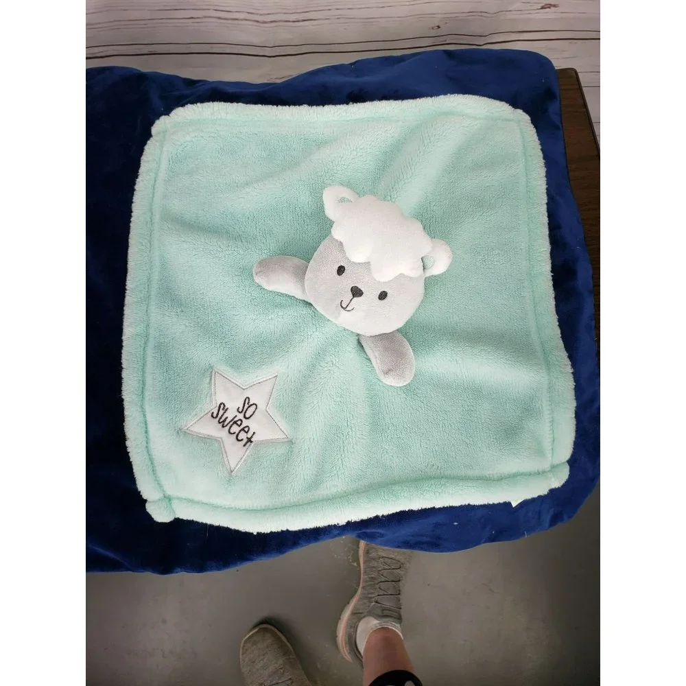 Baby Gear Unisex Lovey Baby Blanket‎ Security Bear Cloud So Sweet Star Aqua Gray